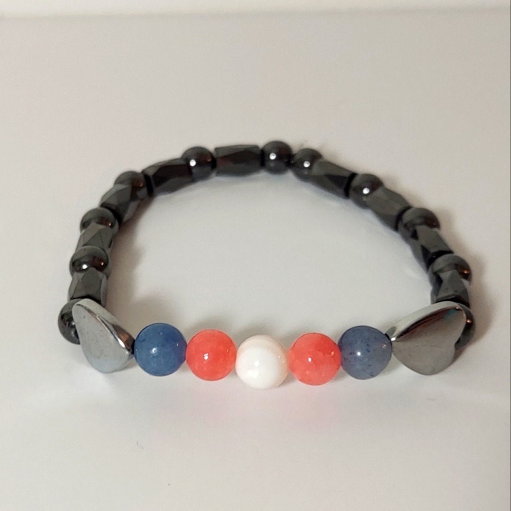 Hematite Transgender Pride Bracelet